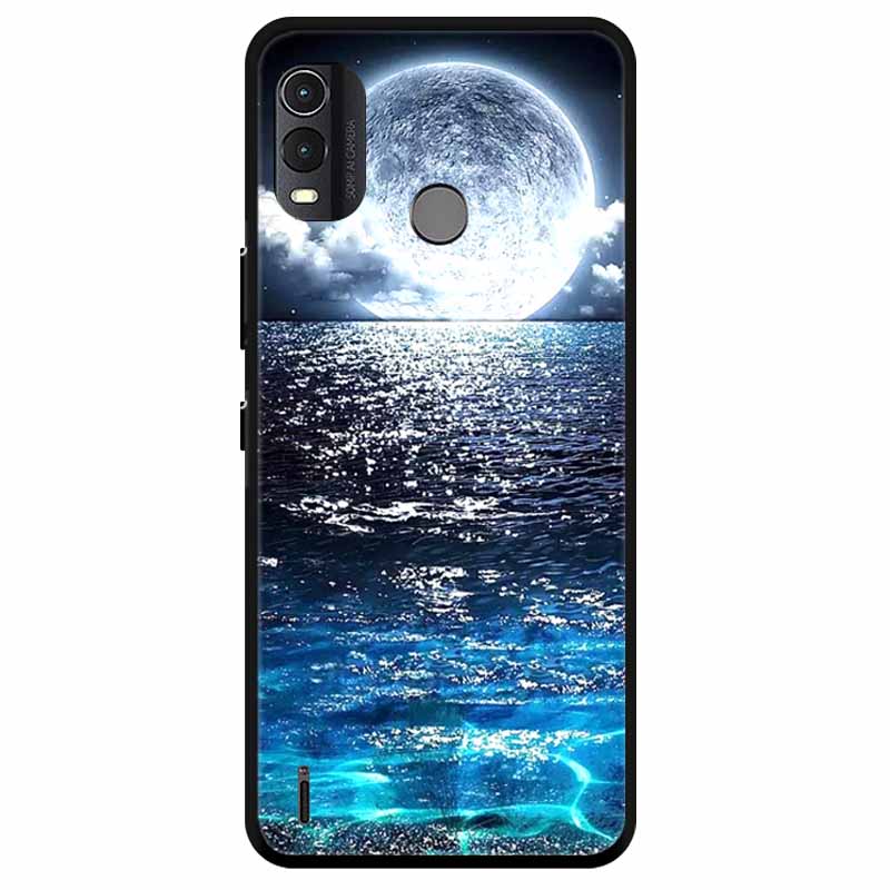 Soft Silicone Cover For Nokia C22 Case 2023 TPU Wolf Lion Painted Black Phone Coque for Nokia C22 C 22 4G Black For NokiaC22
