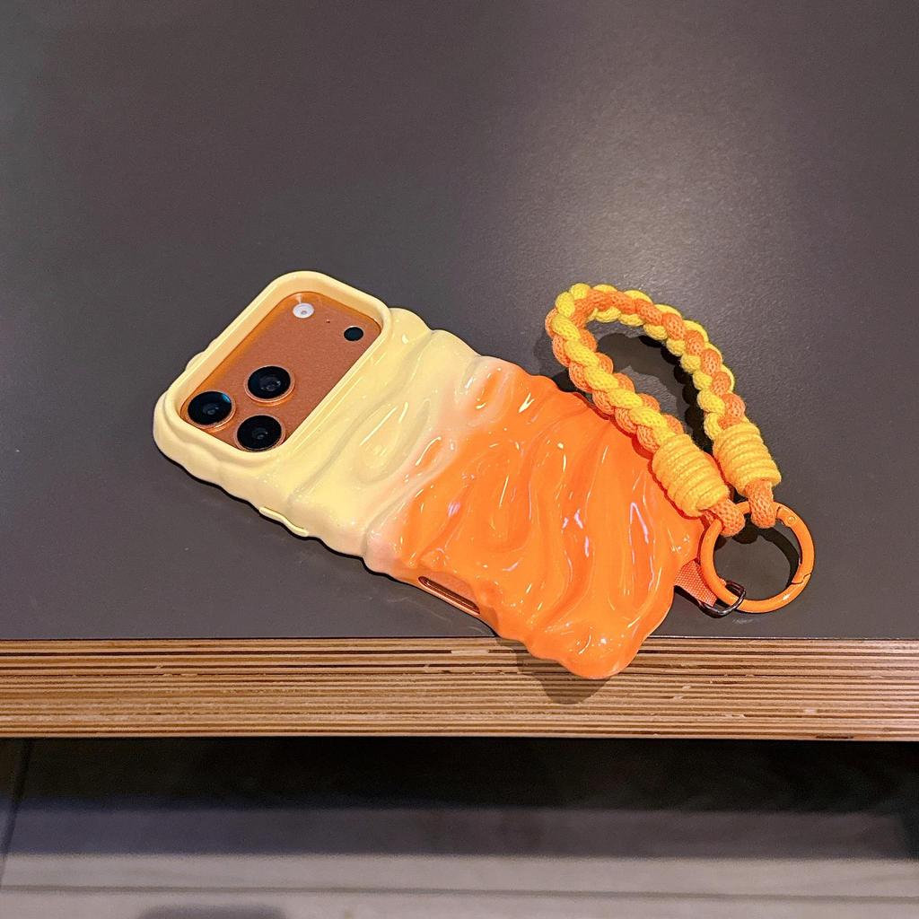 3D Color Blocking Pleated Texture Case for iPhone 14/15/16 Pro Max/17 - High-End Feel