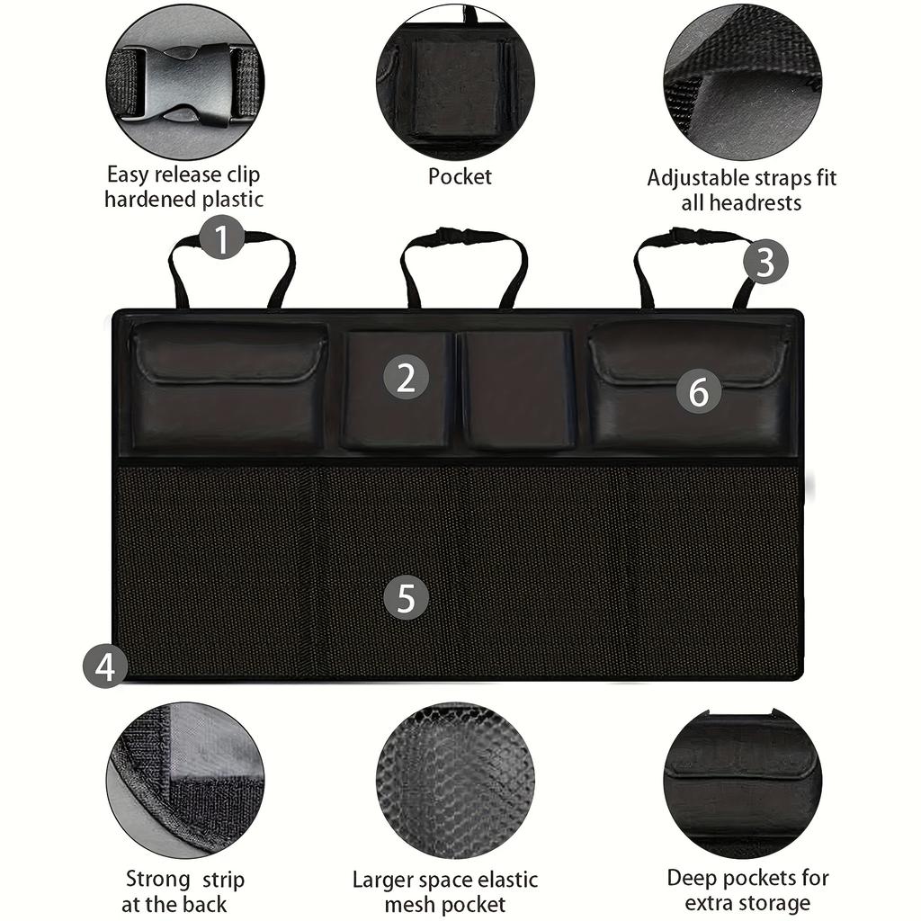 Car Seat Back Storage Hanging Bag SUV Car Waterproof Storage Storage Box Mesh Pocket Car Interior Supplies