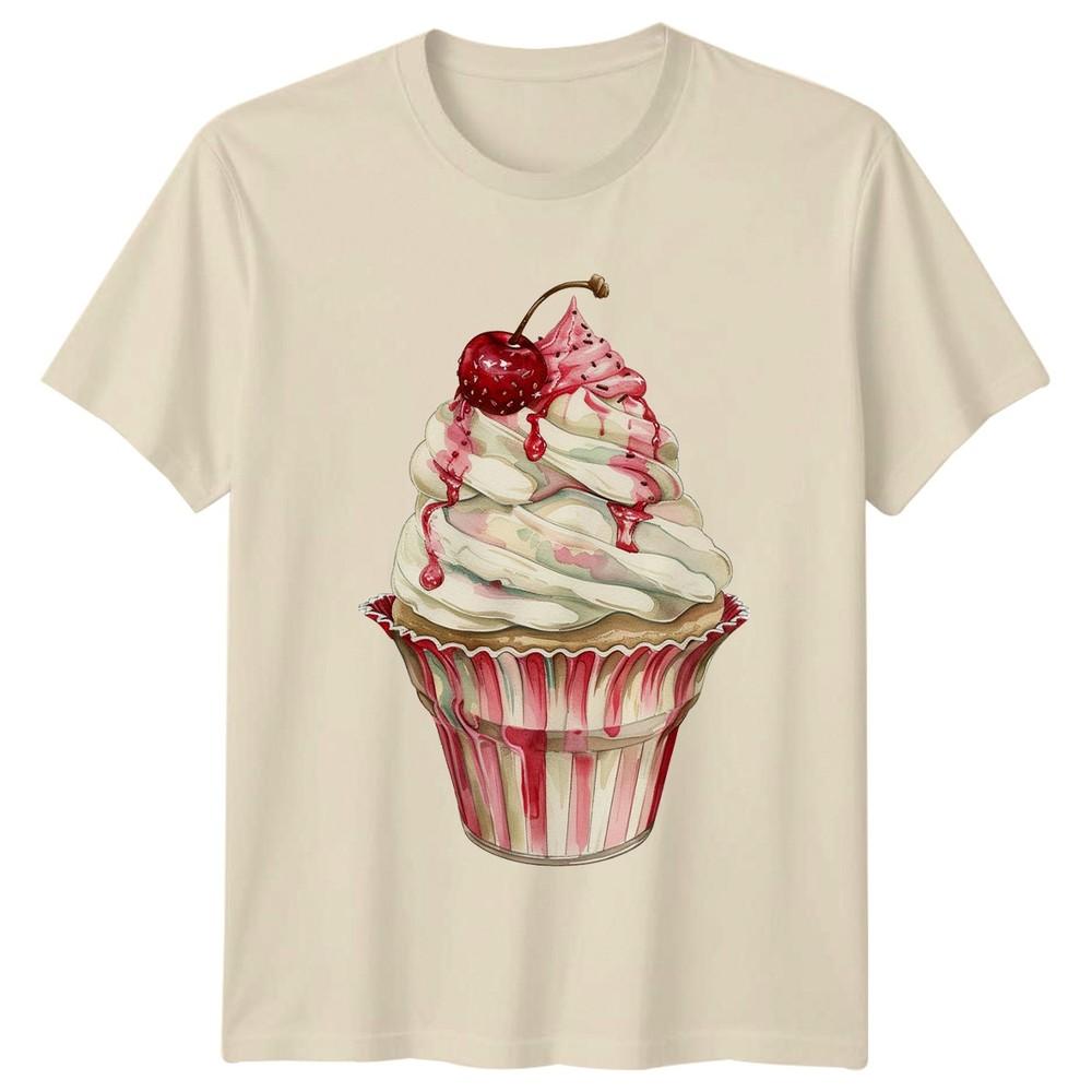 A Cupcake Is Happiness You TShirt Watercolor Sweets Dessert Birthday Gift
