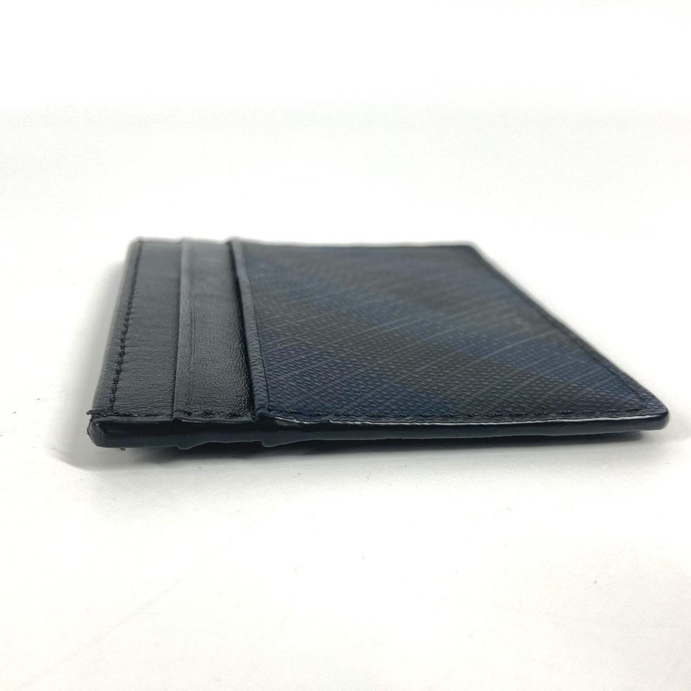 BURBERRY check Business Card Holder Pass Case Card Case Leather/PVC Navy/Black