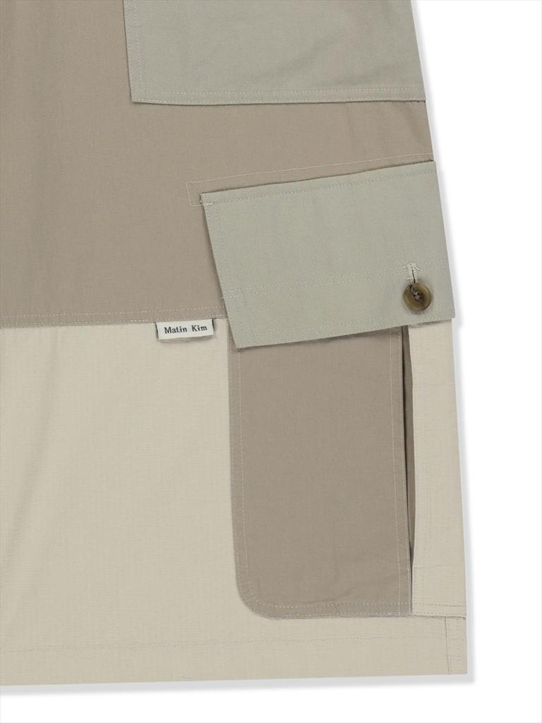 [Matinkim] Patchwork Cargo Bermuda Pants for Men