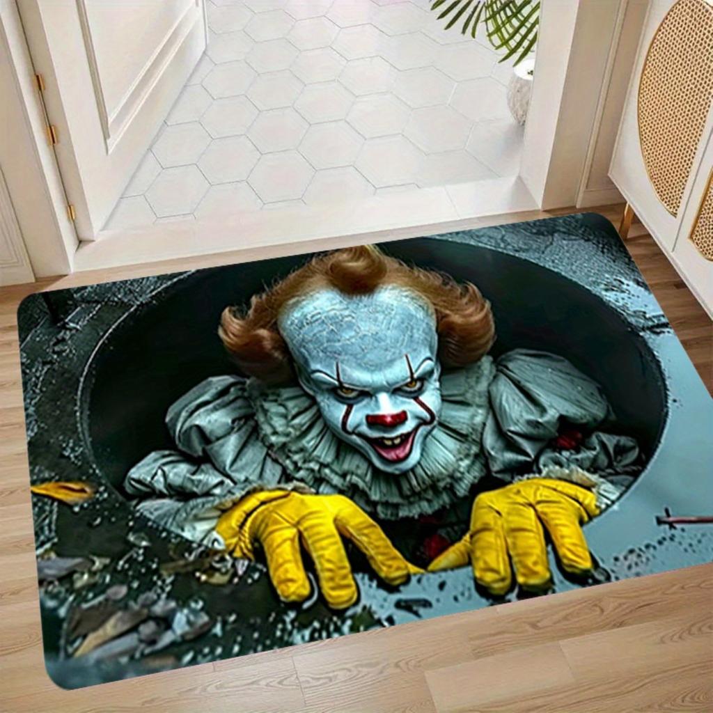Halloween Carpet Horror Clown Floor Mat Outdoor Carpet Welcome Mat Soft Door Mat Rug Live Room Home Decoration