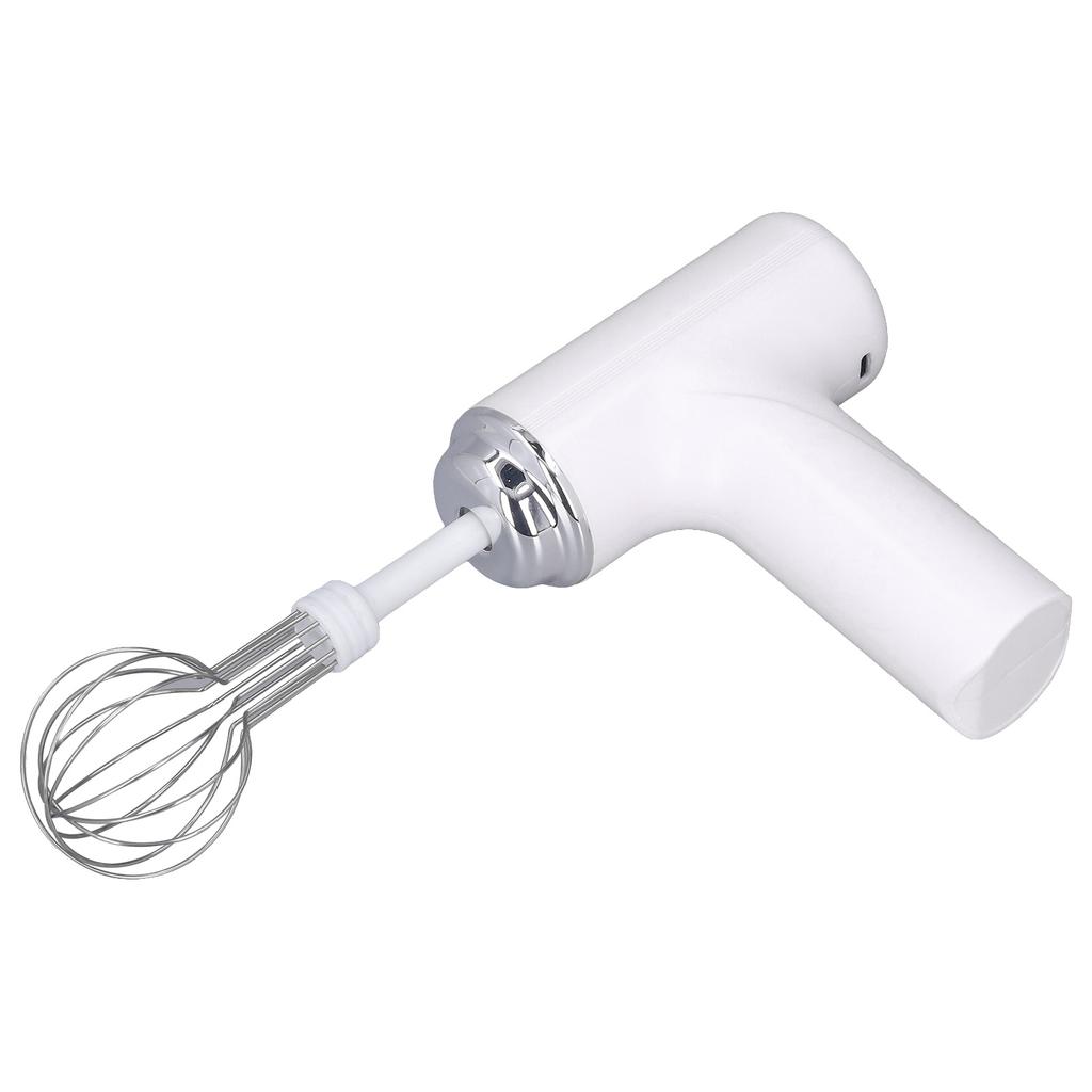 Electric Egg Beater Cordless Hand Mixer Handheld Egg Whisk for Cream Salad Dressing White