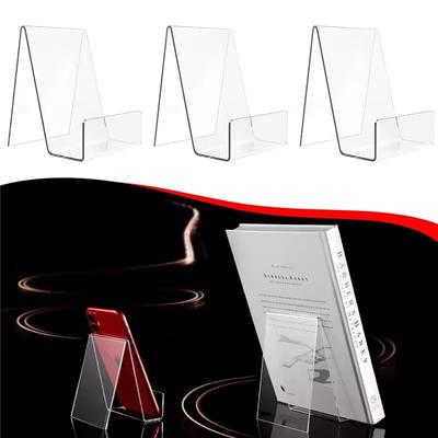 4pcs Adjustable Angle Display Stand, Clear Acrylic for Books & Art, Multi-Use for Reading, Showcase, and Decor