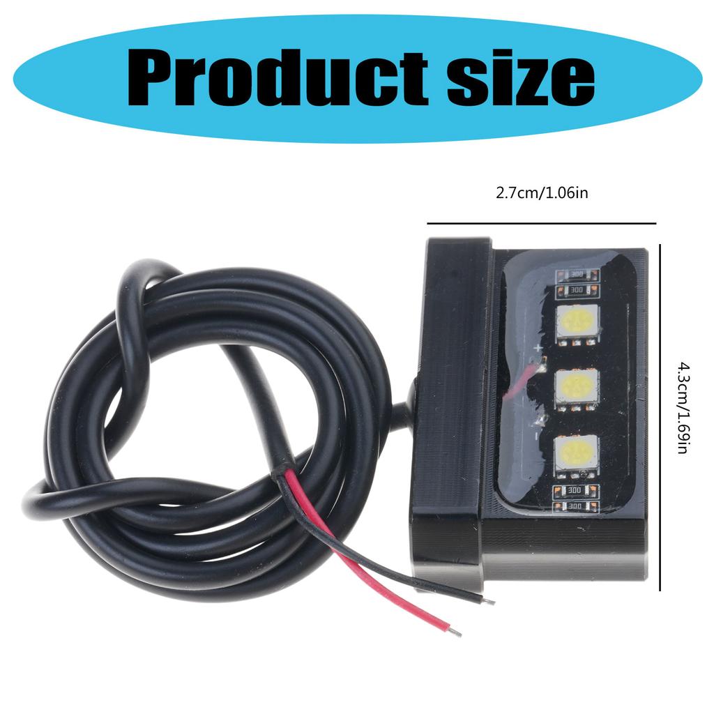 Waterproof Tail License Plate Light Motorcycle LED License Plate Light Aluminum Number Plate Lamp Motorbike Accessories