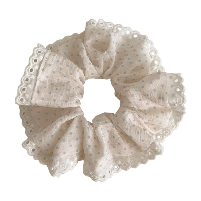 Dot Lace Hair Bands Elastic Scrunchies For Women Fashion Hair Accessories Statement Hairpiece Ponytail Holder