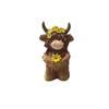 Resin Highland Cow Statue Cute Animal Sculpture Ornament Funny Cow Figurine  Desktop
