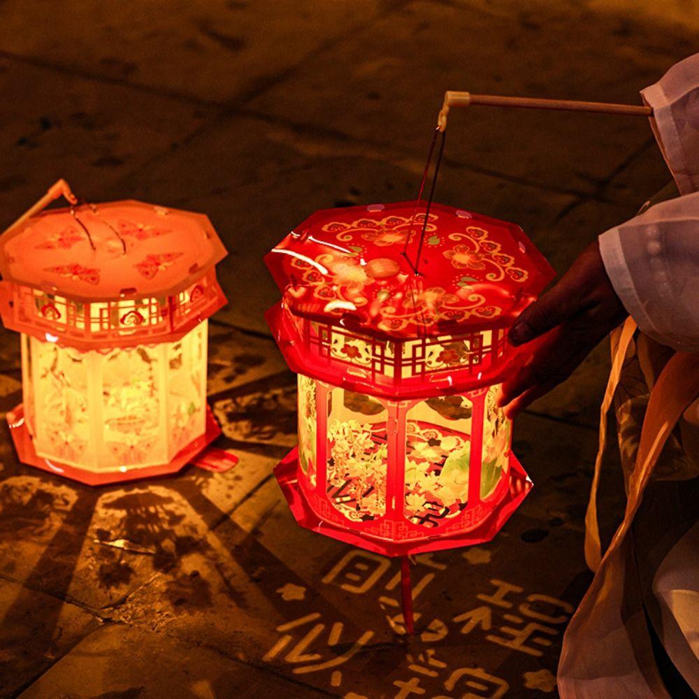 Handmade Projection Lantern Chinese Style Portable Luminous Lantern  Lunar New Year