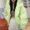 Womens Loose Short Puffer Coat 2026 Winter Fashion Casual Hooded Zip Up Cotton Jacket Petite Women