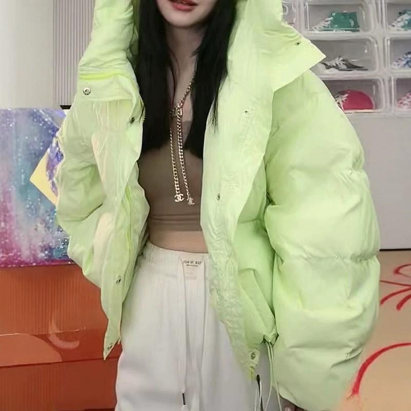 Womens Loose Short Puffer Coat 2026 Winter Fashion Casual Hooded Zip Up Cotton Jacket Petite Women