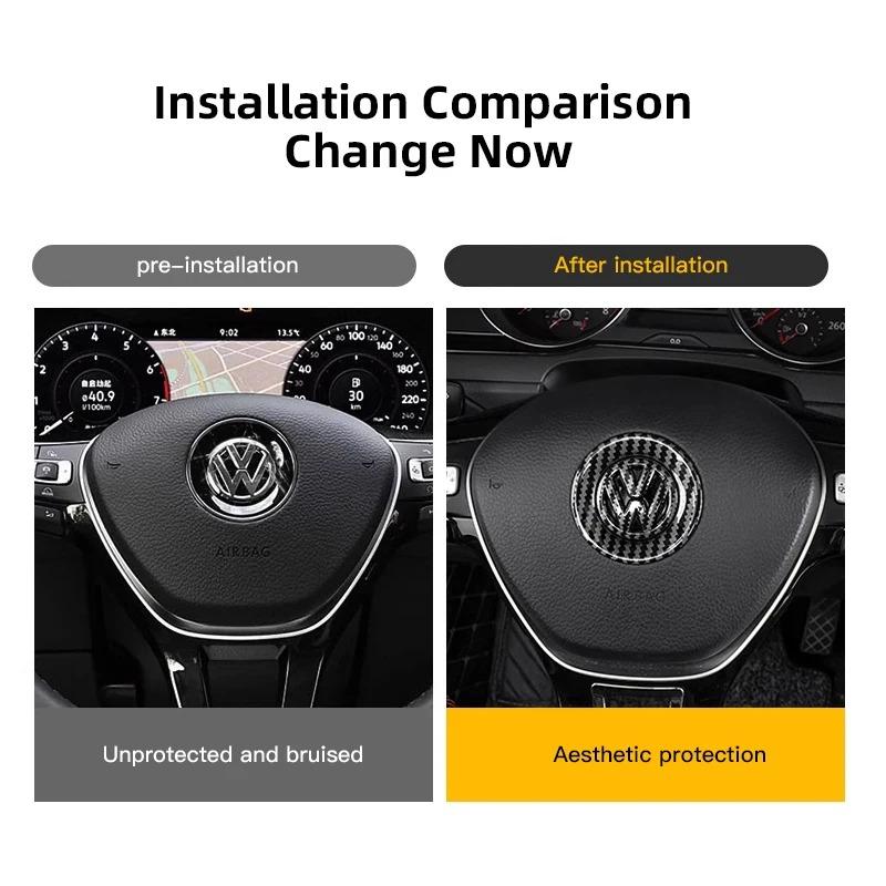 Valve Stems Caps ABS Car Steering Wheel Emblem Sticker Decoration Accessories For Volkswagen VW Golf Polo CC Passat Tiguan T-ROC zf2
