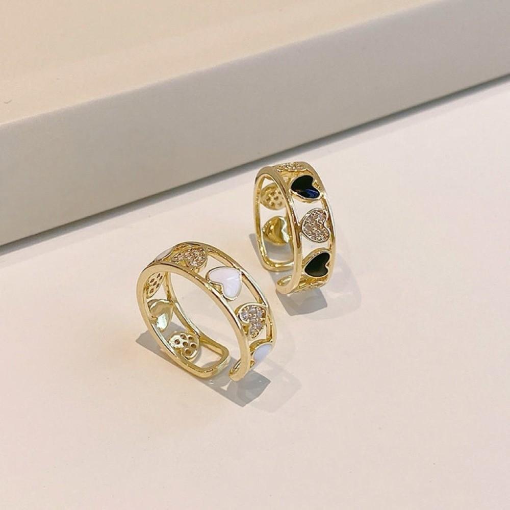 Jewelry Heart Ring Exquisite Rhinestone Ring Shiny Finger Ring Hipster