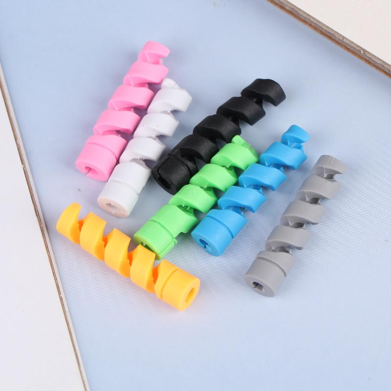 50Pcs Data Cable Wired Earphone Silicone Protective Case Mobile Phone Charging Cable Earphone Cable Spiral Protector