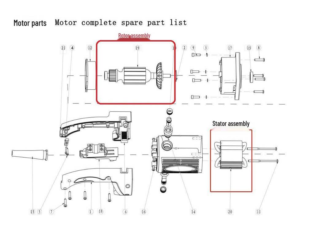 Piese Motor Mașină de Filetat Tiger Ace 2": Ansamblu Stator & Rotor 25A SQ30-2B2C