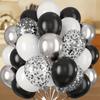 Black & White Silver Balloons for Birthday, Engagement, Proposal, or Store Opening Decorations
