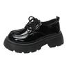 Patent Leather Thick Bottom Sponge Jk Small Leather Shoes Metal Butterfly Single Shoes Increased Height Popular Women's