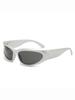 1pc Cyber futuristic silver Y2K Millennium personality fashion glasses MEN'S GLASSES WOMEN'S GLASSES