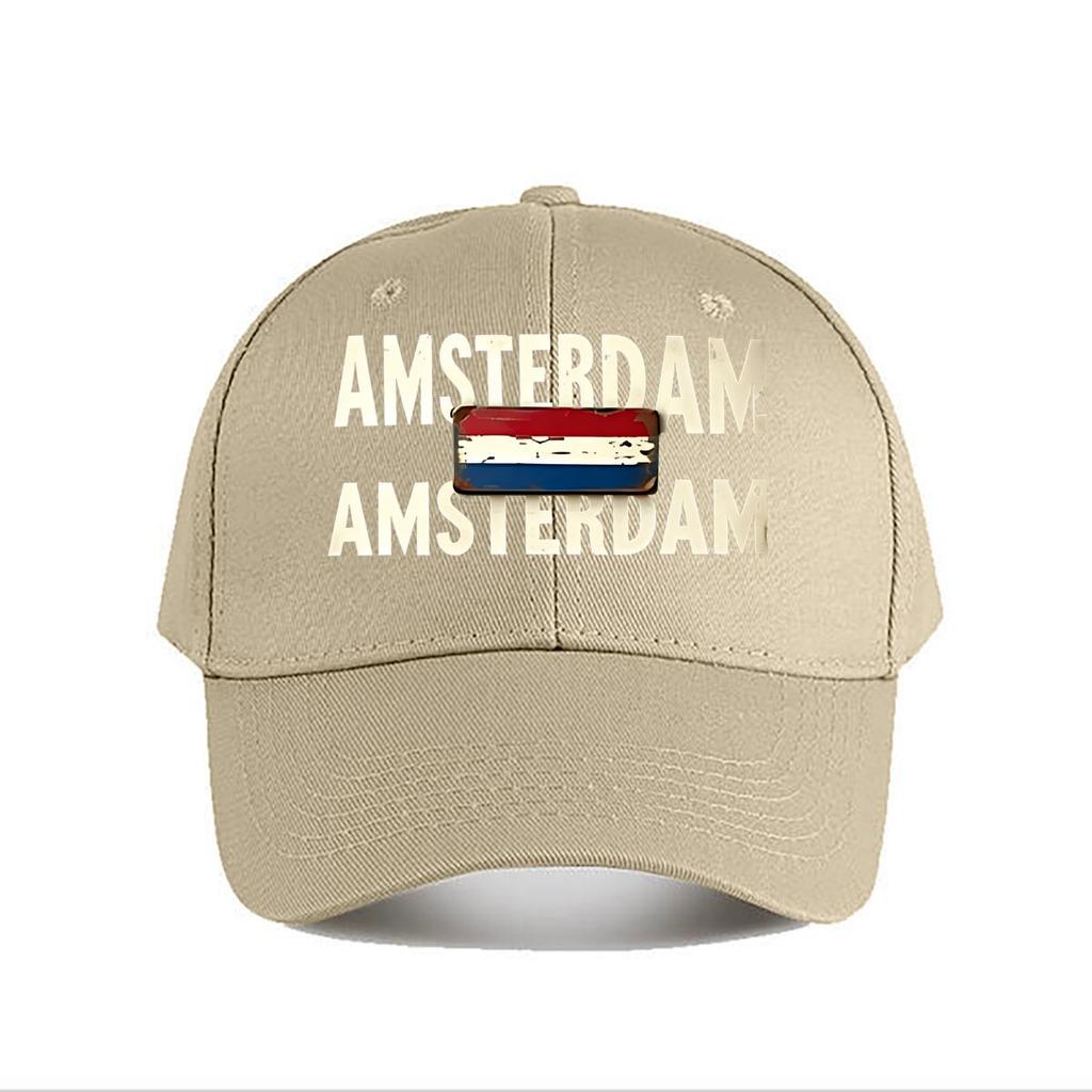 Berretto da Baseball in Cotone Lavato Vintage Amsterdam Berretto da Baseball Moda Unisex Cappello da Sole Donna Sport all'Aperto Cappellino Snapback