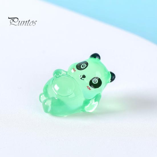 8Pcs Luminous Little Panda DIY Decoration Set Waterproof Rust-proof Solar Powered Glow In The Dark Ornaments