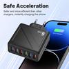 Universal 6-Port USB Charger with European, American, British, and Korean Plugs