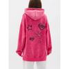 Vintage Womans Acid Wash Hoodies Spider Star Prints Streetwears Pocket Oversize Cotton Pullovers Autumn Winter Streetwear