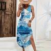 Women’s Sleeveless Hawaiian Print Long Casual Dress Loose Fit Maxi Dresses for Women Summer Dresses for Women Sundresses for Women