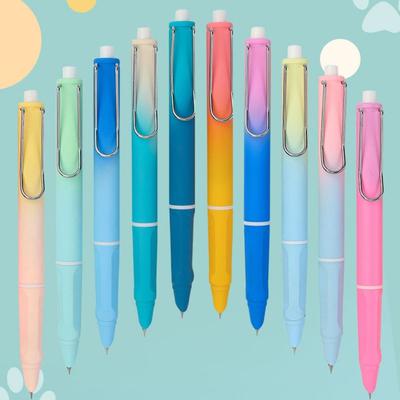 5 STÜCKE Schreibwaren Drucktyp Farbverlauf Einziehbarer Tintenroller 0,38 mm Füllfederhalter EF-Feder