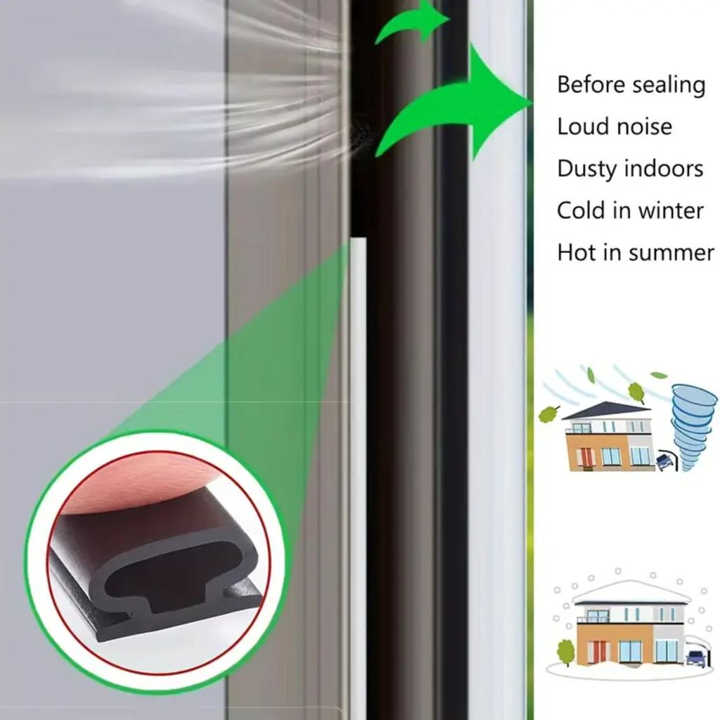 1pc Weather Stripping Door Seal Window And Door Door Seal Strip Soundproofing SelfAdhesive Backing DShape Door Weather Strip