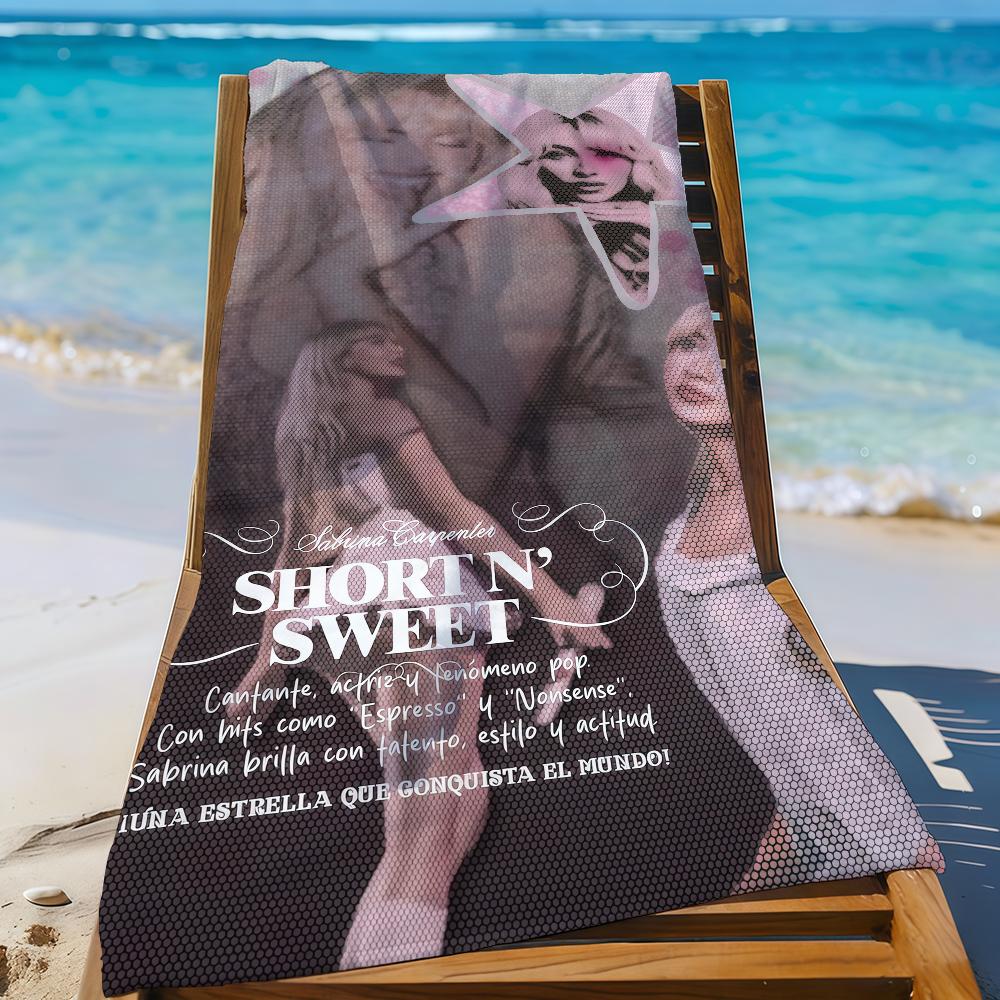 Singer S-Sabrina C-Carpenter Towel Sports Quick Dry Travel Camping Gear Sandproof Soft Light Large Beach Towel