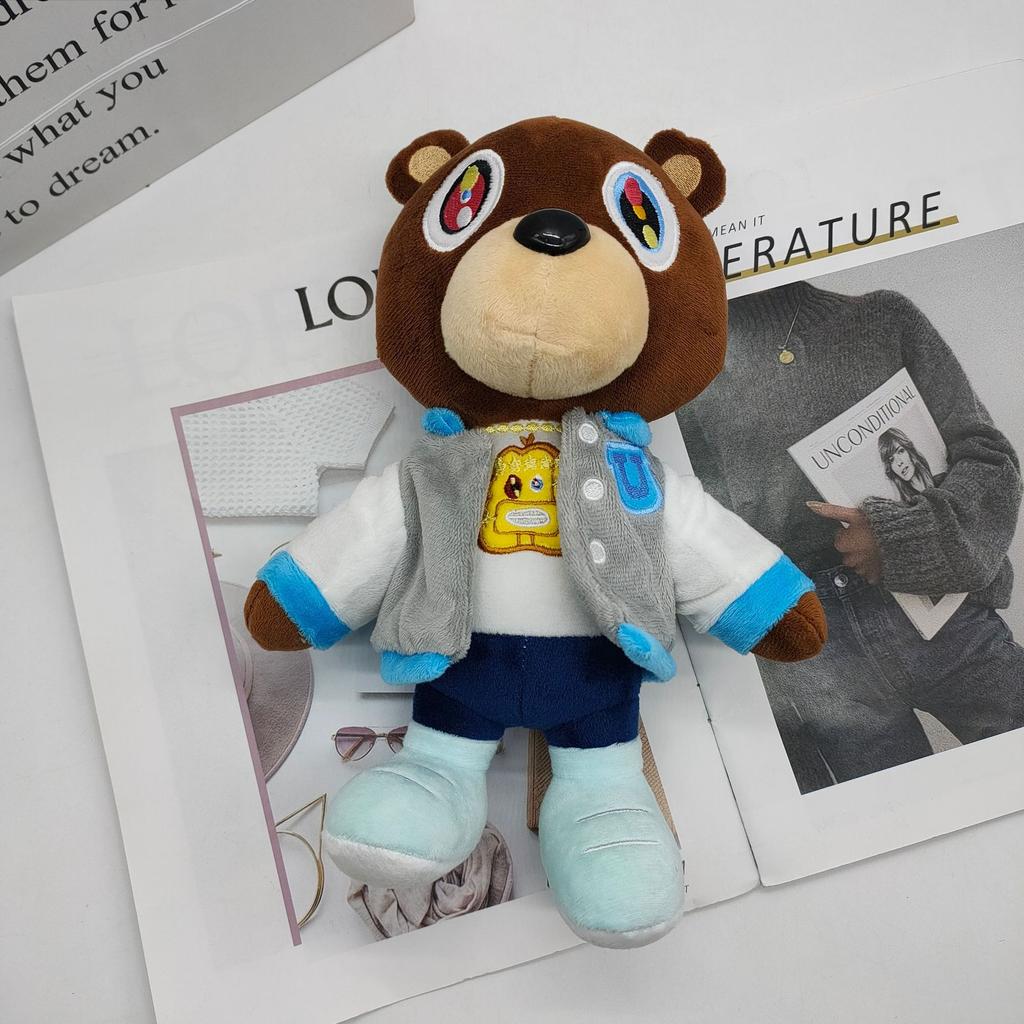 Kawaii Kanye Dropout Bear Teddy Bear Plush Toys Kanye West Graduation Soft Stuffed Home Room Decor Dolls for Kid Birthday Gift