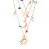 Boho Sun Star Moon Colorful Stones Necklaces for Women Men Multi Layer Stacking Pendant Necklaces Holiday Jewelry Accessories