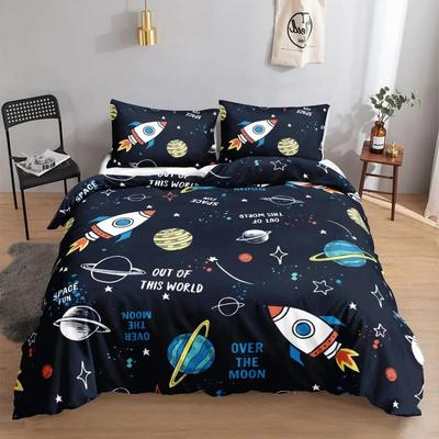 Astronaut Duvet Cover Set Queen Size, Outer Space Bedding Set 3pcs for Kids Girls Adults,Comforter Cover Soft with 2 Pillowcases