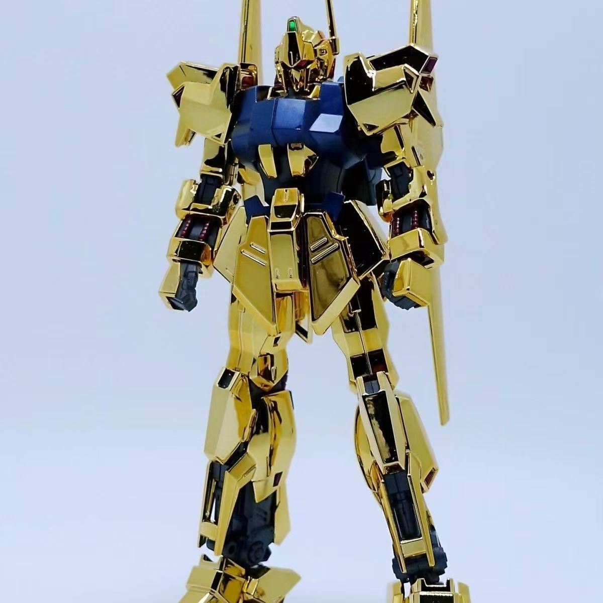 

JMS Hayaku Shiki HG 1/144 MSN-00100 REVIVE Electroplate Gold Model Movable Joints Collectible Robot Mecha Kit Toys Gift Ornament