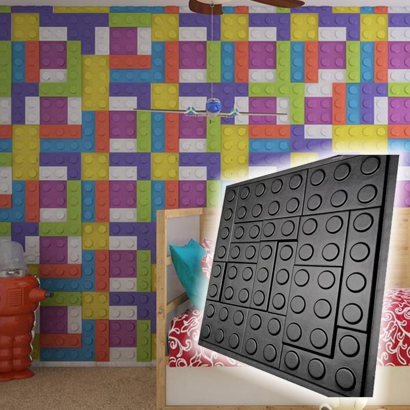 

3D стінова панель Форма для гіпсової, гіпсової або бетонної плитки для декоративних стінових панелей «Конструктор» чорний