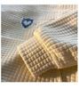 2025 Autumn Waffle-Patterned Embroidered Oversized Polo Shirt for Women with Lapel