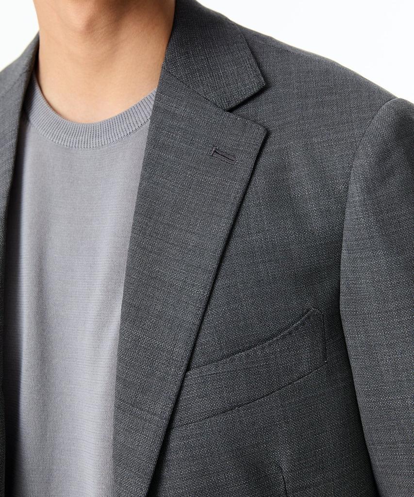 Man On The Boon [Loropiana Fabirc] Notched Lapel Wool Single Jacket_Grey 4714151001