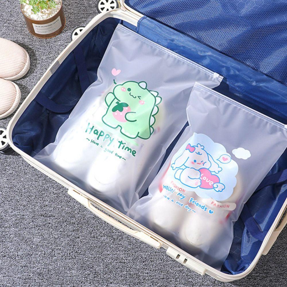 Cartoon Clothing Storage Bag PE Shoe Storage Bag Multifunction Clothing Zipper Pouch  Home&Travel