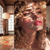 Hisun Tin Sign HD Metal Tin Sign Stunning Curly Hair Girl with Sunlight Shadow Aesthetic Portrait Wall Art Decor
