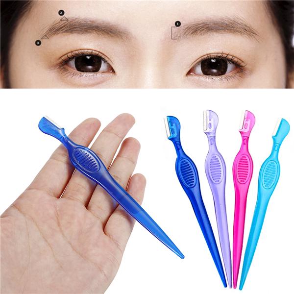 1 stücke Bunte Frauen Make-Up-Tool Augenbraue Rasierer Trimmer Shaper Rasierer Klinge Messer
