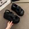 Fashion Girls' Roman Sandals 2025 Summer New Platform Height Increase Soft Sole Beach Shoes Outdoor Fashion Comfortable Casual Shoes