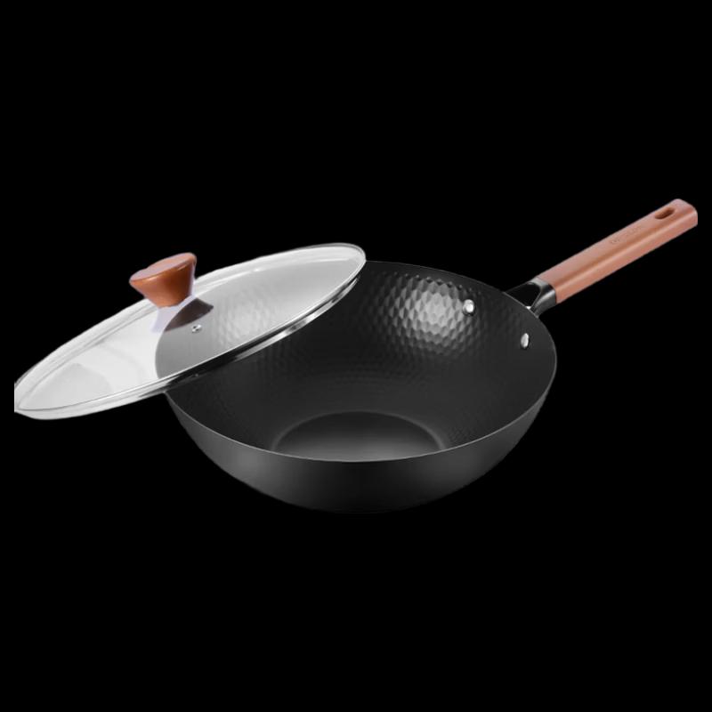 DESLON 32cm Iron Wok with Lid
