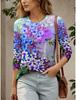 Women's T-Shirts Floral Graphic Bird Tees Fashion Stylish Long Sleeve Crew Neck Regular Tops 3D Printed Summer Casual Pullover