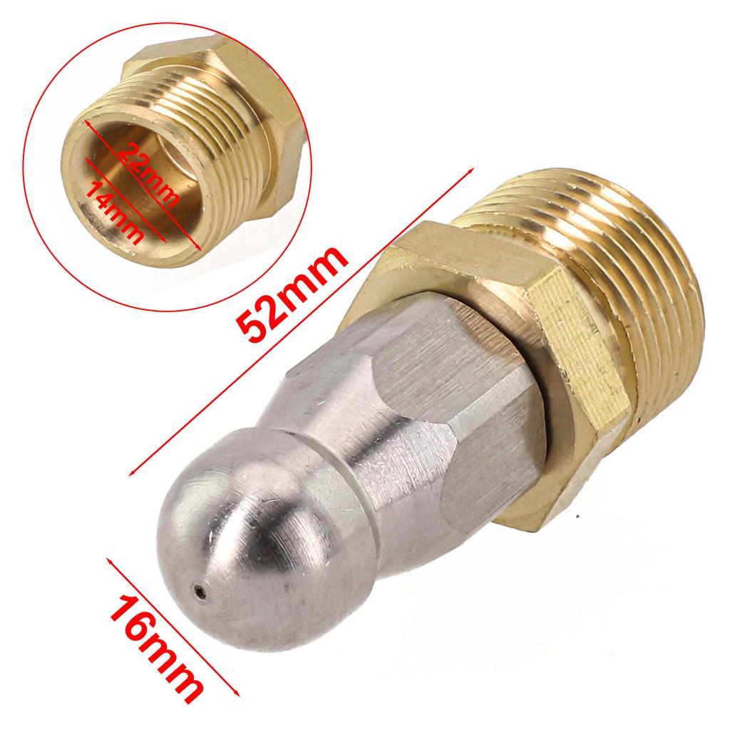 Unclog Nozzle Pipe Dredger Nozzle Stainless Steel Copper Accessories Front Rear Tool Attachment Cleaner Cleaning