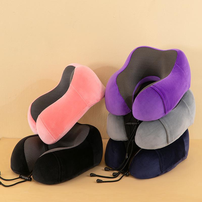 Travel Memory Foam U-shaped Neck Pillow for Airplane Support