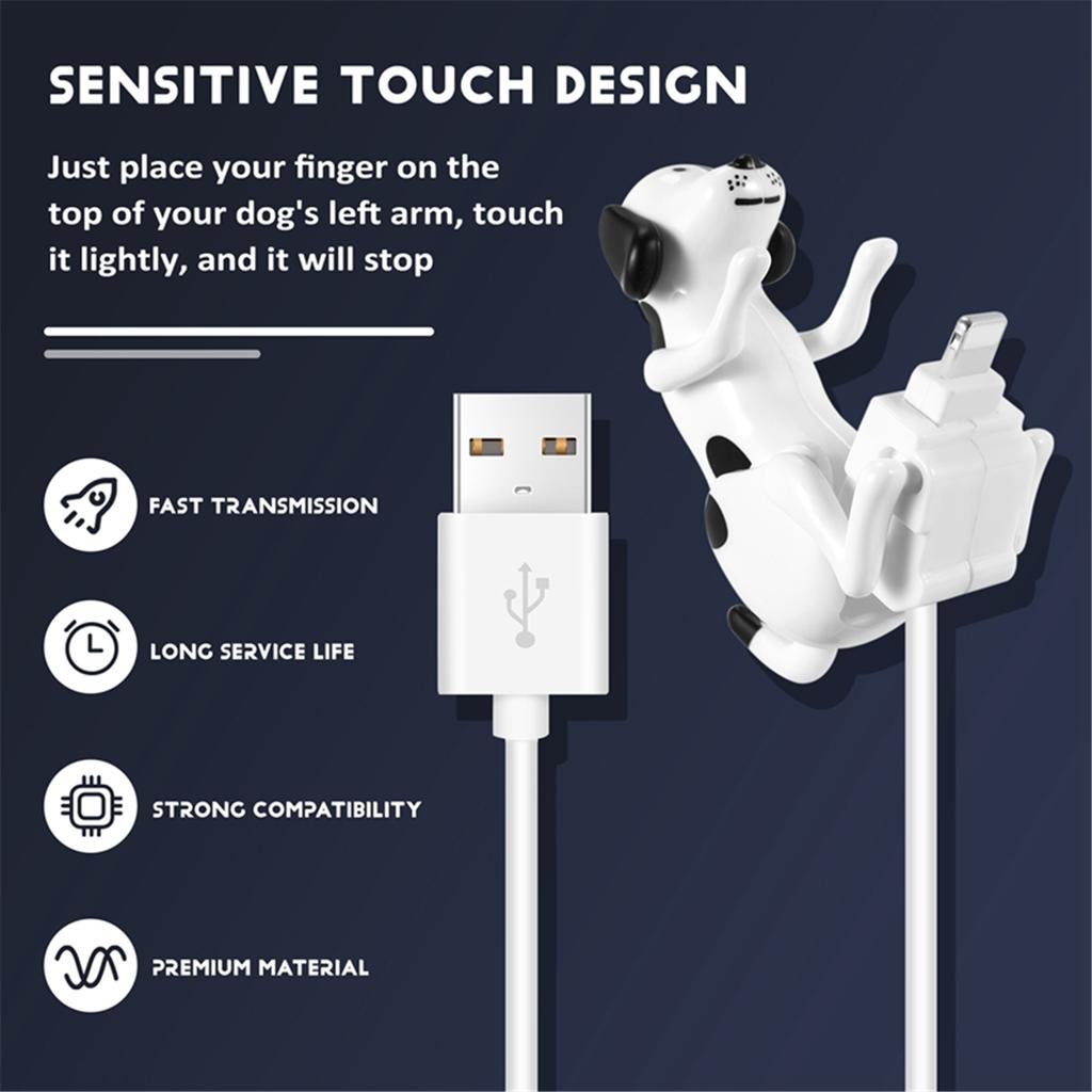 AA58 USB Cable Funny Humping Dog Charger for iPhone 13/12/11 and More, Moving Spotty Dog Fast Charger USB Cable