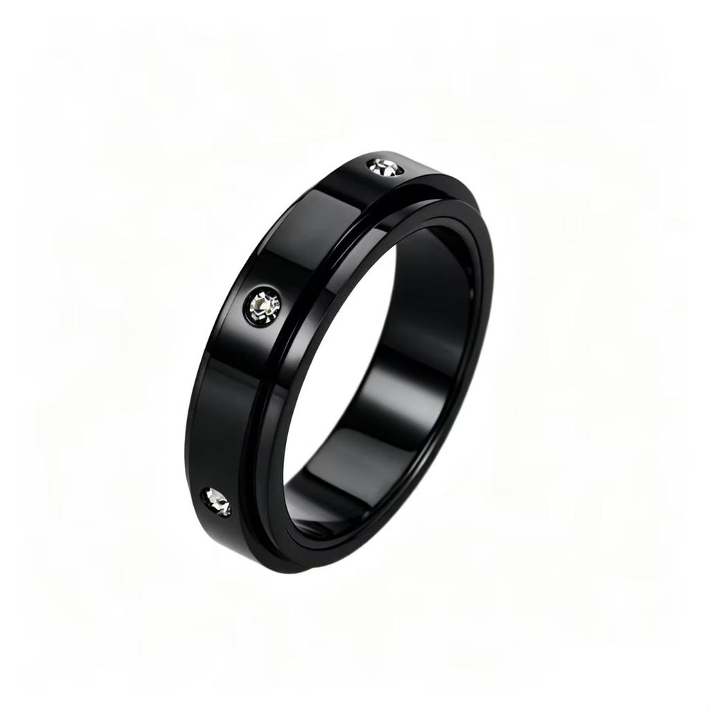 Dámský titanový ocelový otočný prsten - Jednoduchý prsten v japonském a korejském stylu pro evropskou a americkou módu.