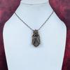 Silver Sheen Obsidian Pendant Copper Wire Wrapped Pendant Gemstone Copper Jewelry Handmade Boho Pendant Wire Weaving Pendant Engagement Gift