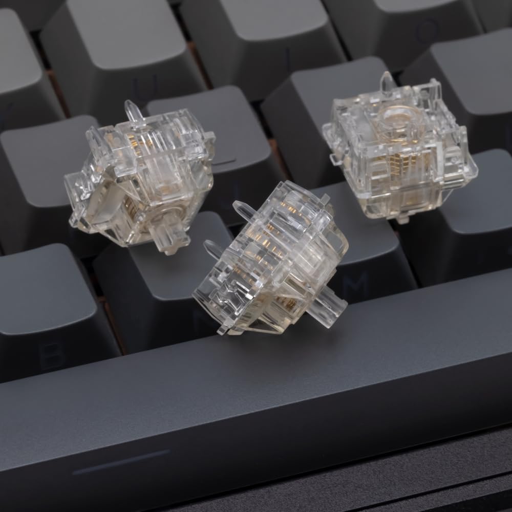 Gateron Jade Max Magnetic for Gaming DIY Switches, Linear, Transparent, 36gf, Keyboards, Lapitori, 35pcs, Pre-lubricated