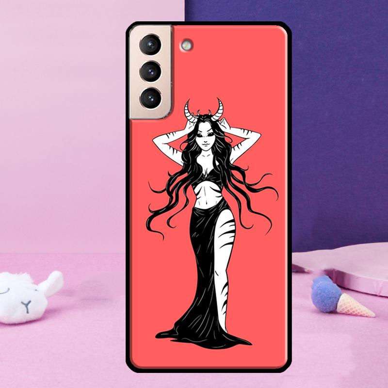 Devil Girl Woman Phone Case For Samsung Galaxy S25 Ultra S24 S23 Ultra S9 S10 S20 S21 S22 Plus S24 FE Cover